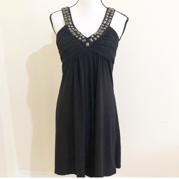 Bisou Bisou Dresses & Skirts - Bisou Bisou | Black Beaded Sleeveless Dress